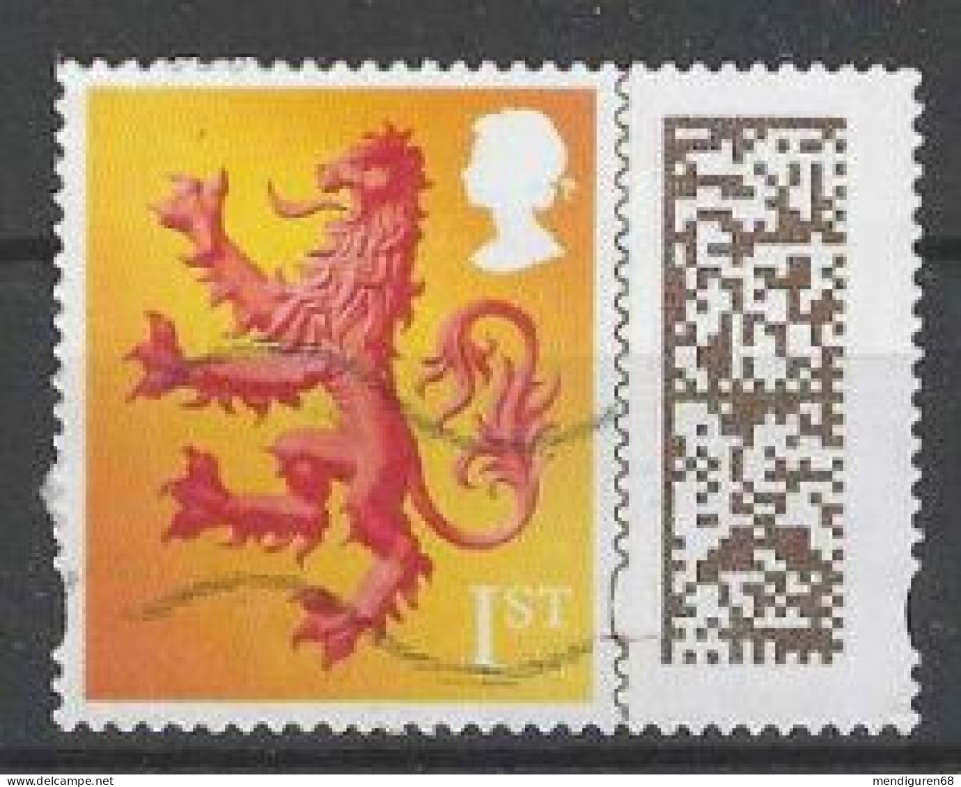 GROSSBRITANNIEN GRANDE BRETAGNE GB 2022 SCOTLAND REGIONAL DEFINITIVE BARCODE 1ST CLASS USED - Schotland