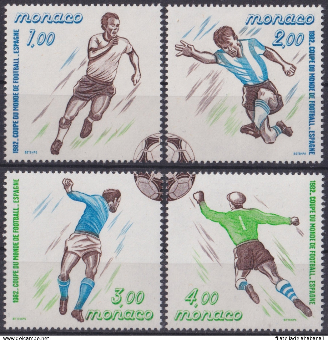 F-EX47577 MONACO MNH 1982 SPAIN CUP SOCCER FOOTBALL.  - 1982 – Spain
