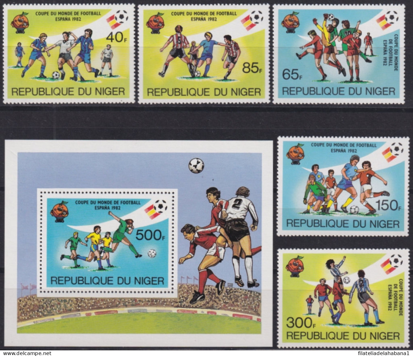 F-EX46791 NIGER MNH 1982 SPAIN CUP SOCCER FOOTBALL SET.  - 1982 – Spain