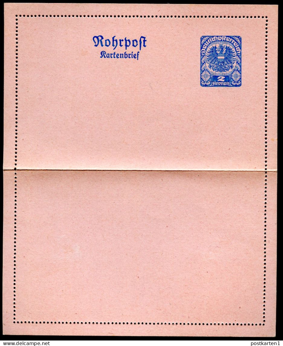 Rohrpost-Kartenbrief RK16 Postfrisch Feinst 1920 Kat.15,00€ - Carte-Lettere