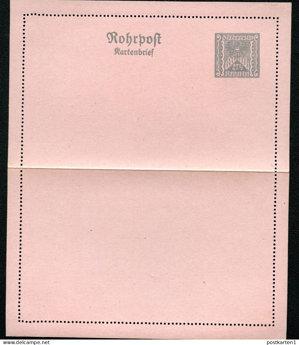 Rohrpost-Kartenbrief RK17 Postfrisch Feinst 1922 Kat.22,00€ - Cartes-lettres