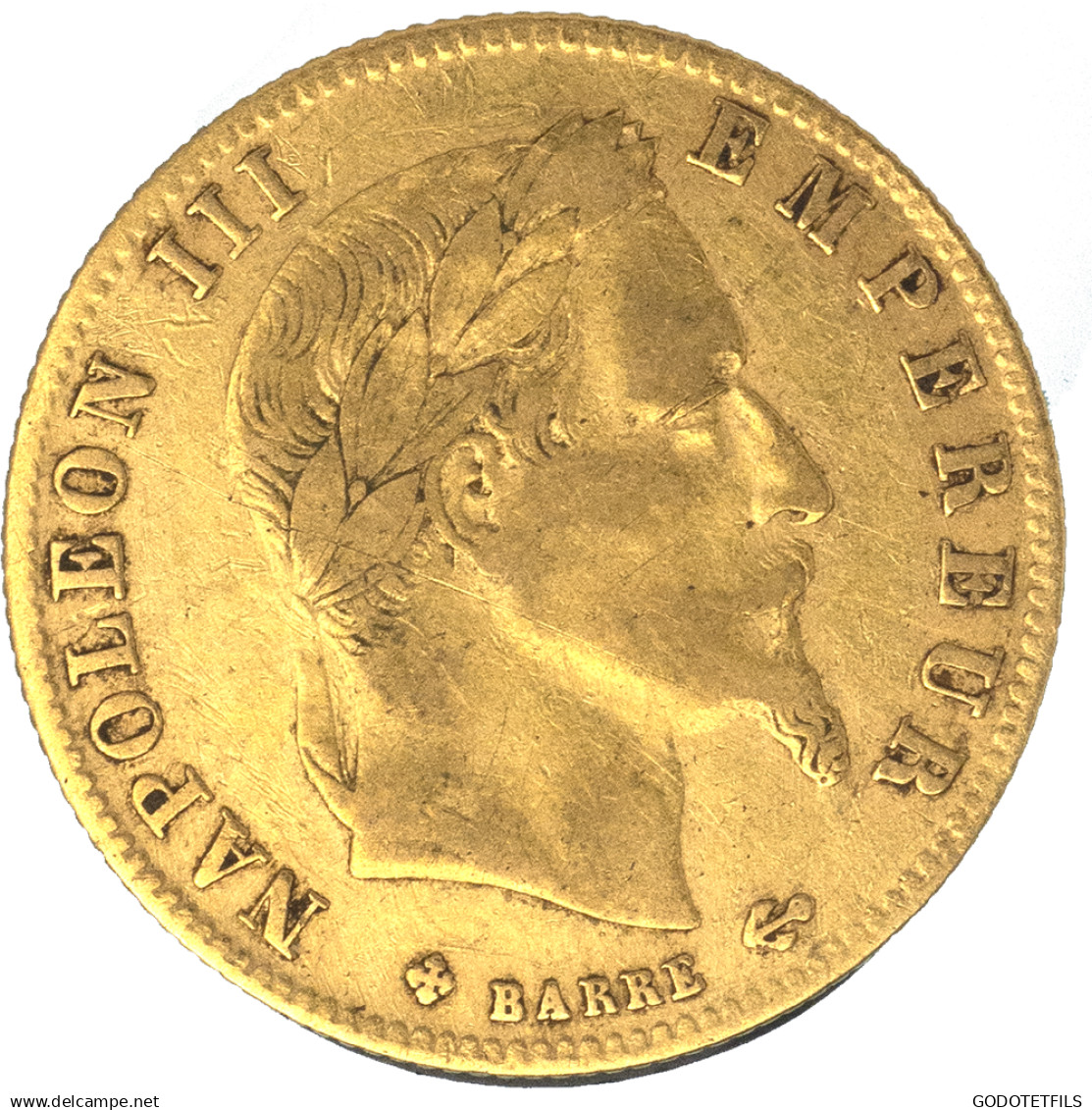 Second-Empire-5 Francs Napoléon III Tête Laurée 1865 Strasbourg - 5 Francs (or)
