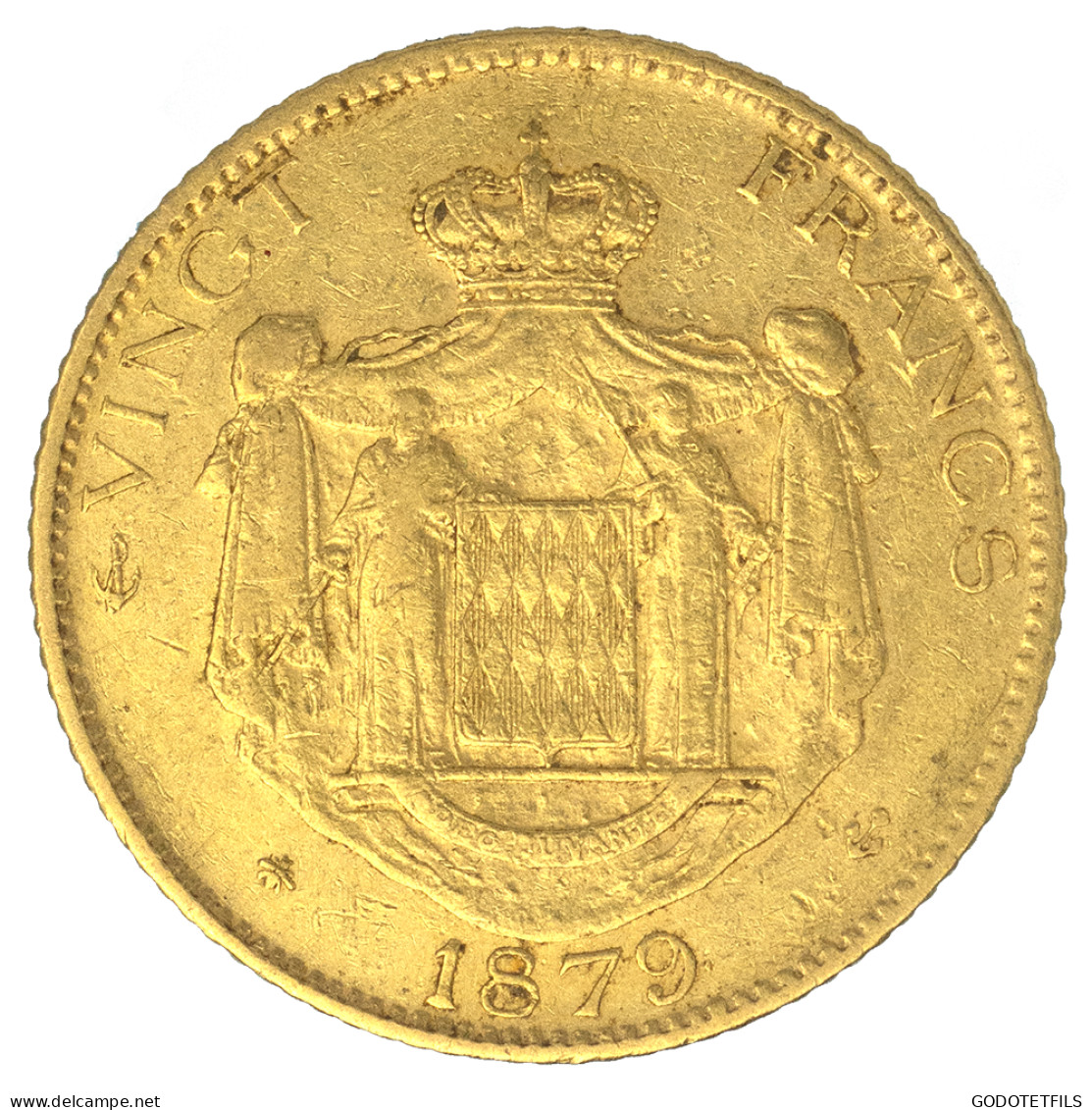 Monaco-20 Francs Charles III 1879 Paris - 1819-1922 Onorato V, Carlo III, Alberto I