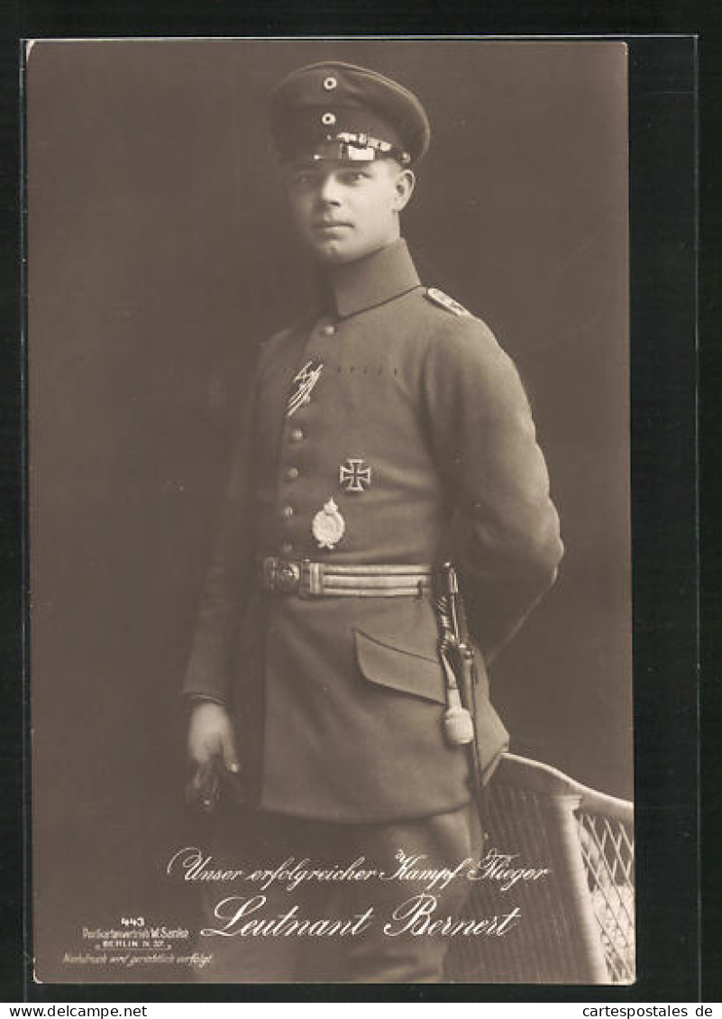Foto-AK Sanke Nr. 443: Leutnant Bernert Mit Dolch  - 1914-1918: 1ère Guerre