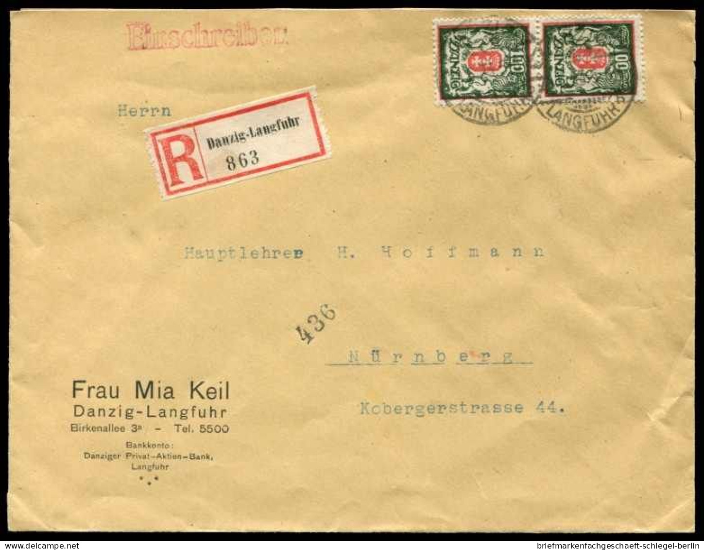 Danzig, 128Y, Brief - Storia Postale