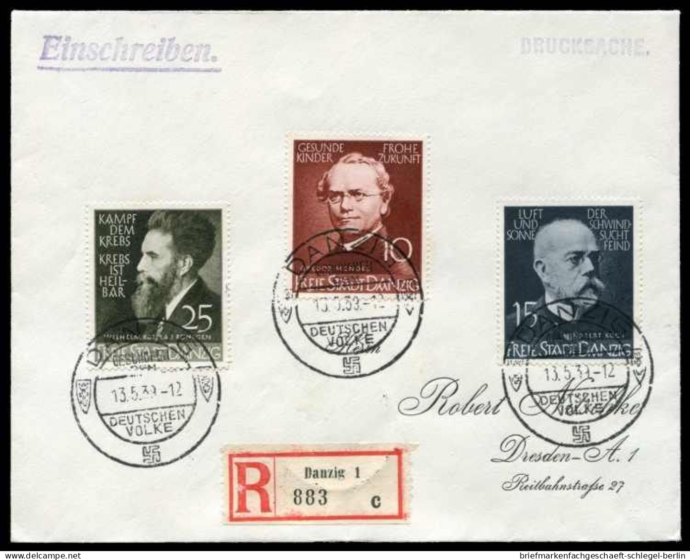 Danzig, 306-08, Brief - Storia Postale