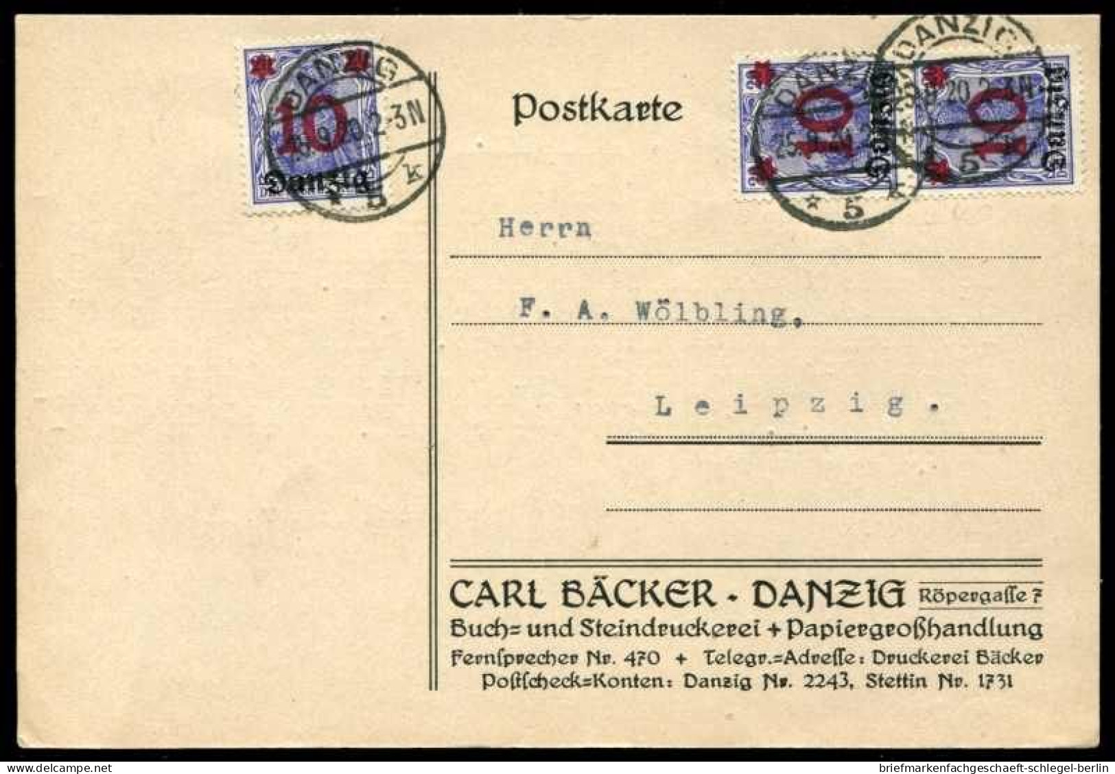 Danzig, 17, Brief - Storia Postale