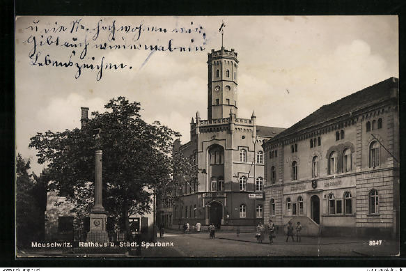 AK Meuselwitz, Rathaus Und Städt. Sparbank  - Meuselwitz