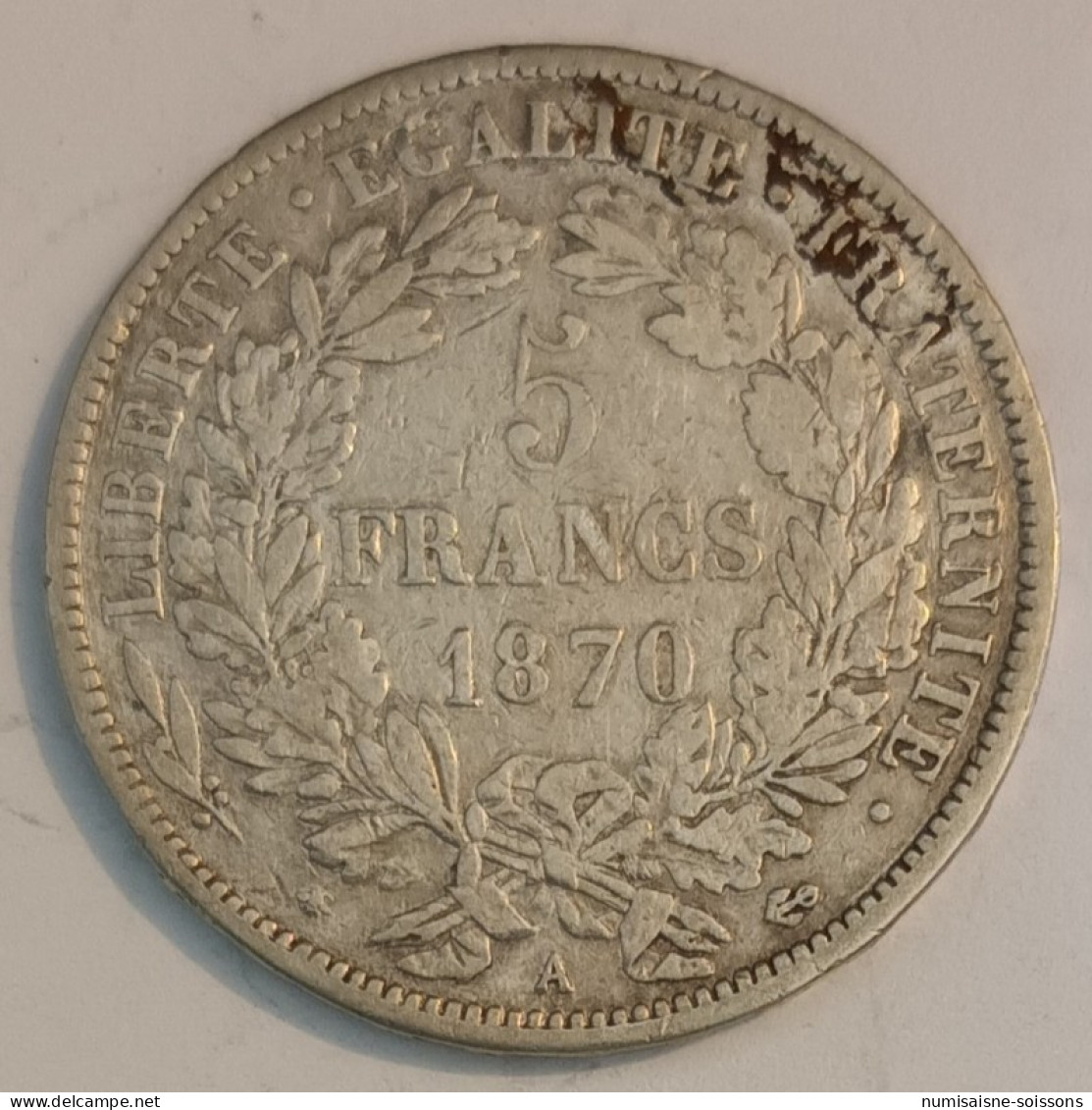 GADOURY 743 - 5 FRANCS 1870 A - Paris - TYPE CERES AVEC LEGENDE - 095824 - TB - 5 Francs