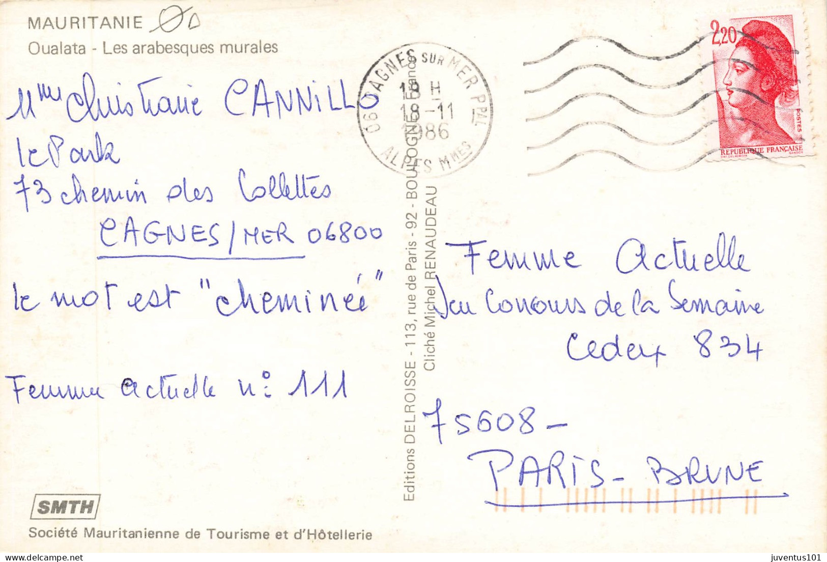 CPSM Mauritanie-Oualata-Les Arabesques Murales-Timbre-RARE       L2771 - Mauretanien