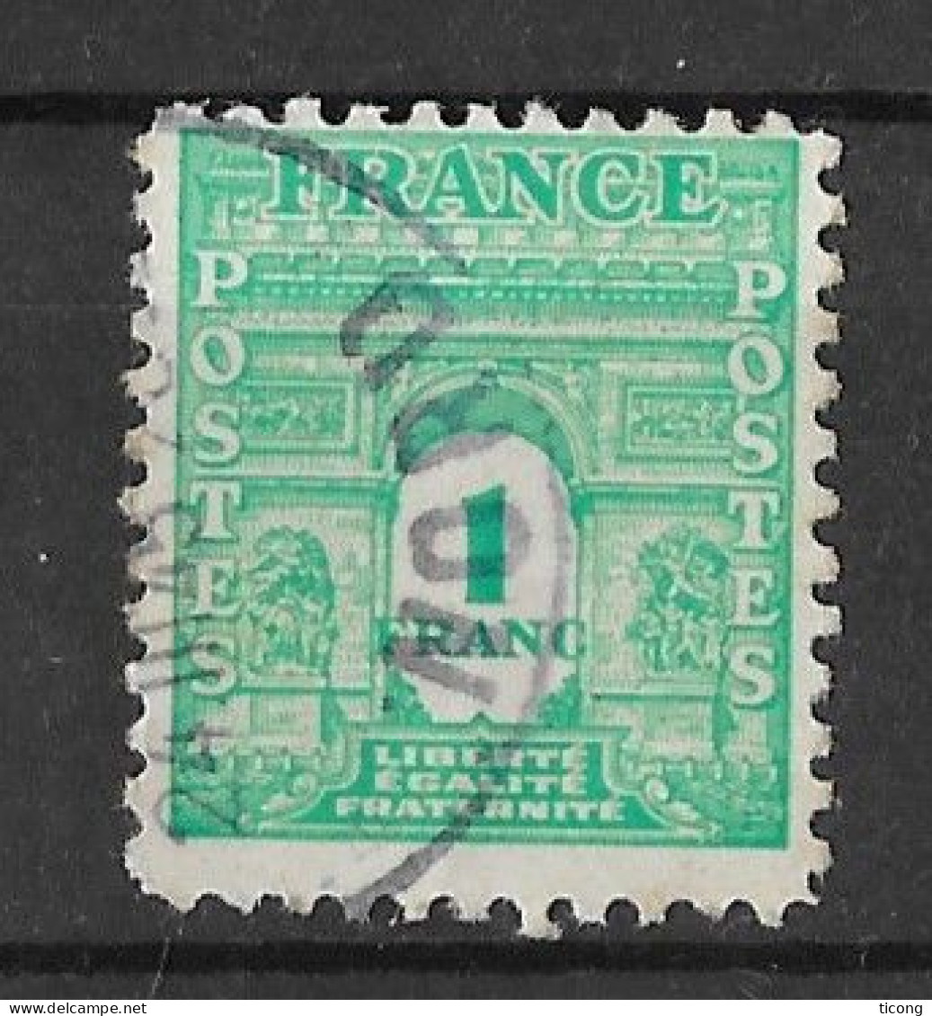 ARC DE TRIOMPHE DE PARIS, TIMBRE DE 1944 EN OBLITERATION RONDE, VOIR LE SCANNER - Used Stamps