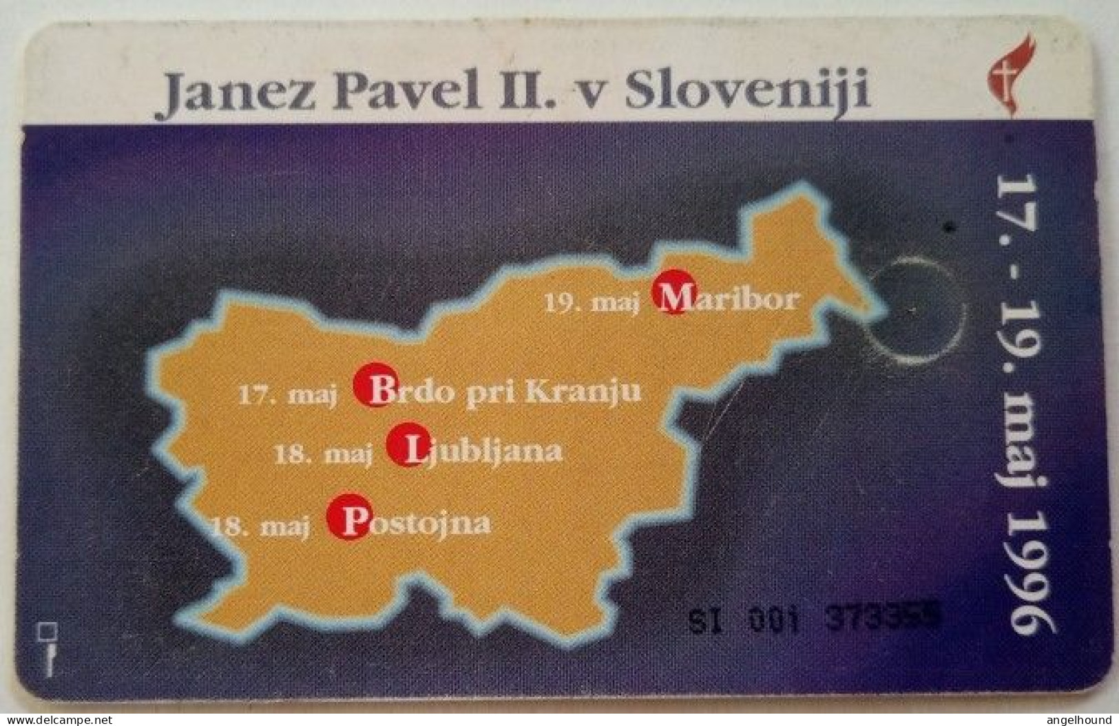 Slovenia 50 Unit Chip Card - Pope John Paul II ( Papez Janez Pavel II ) - Slovenia