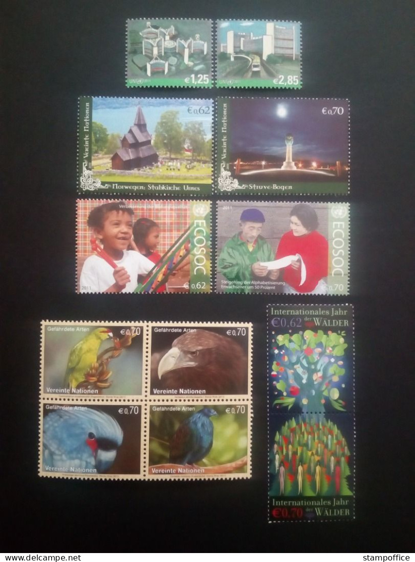 UNO WIEN JAHRGANG 2011 POSTFRISCH(MINT) OHNE BLOCK 30, 719-729 - Unused Stamps