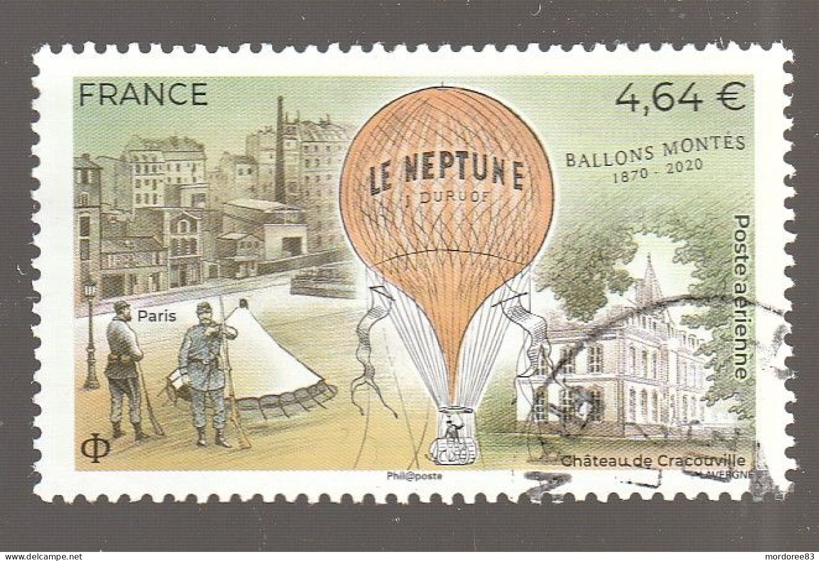 FRANCE 2020 BALLONS MONTES LE NEPTUNE OBLITERE PA 84 - 1960-.... Used