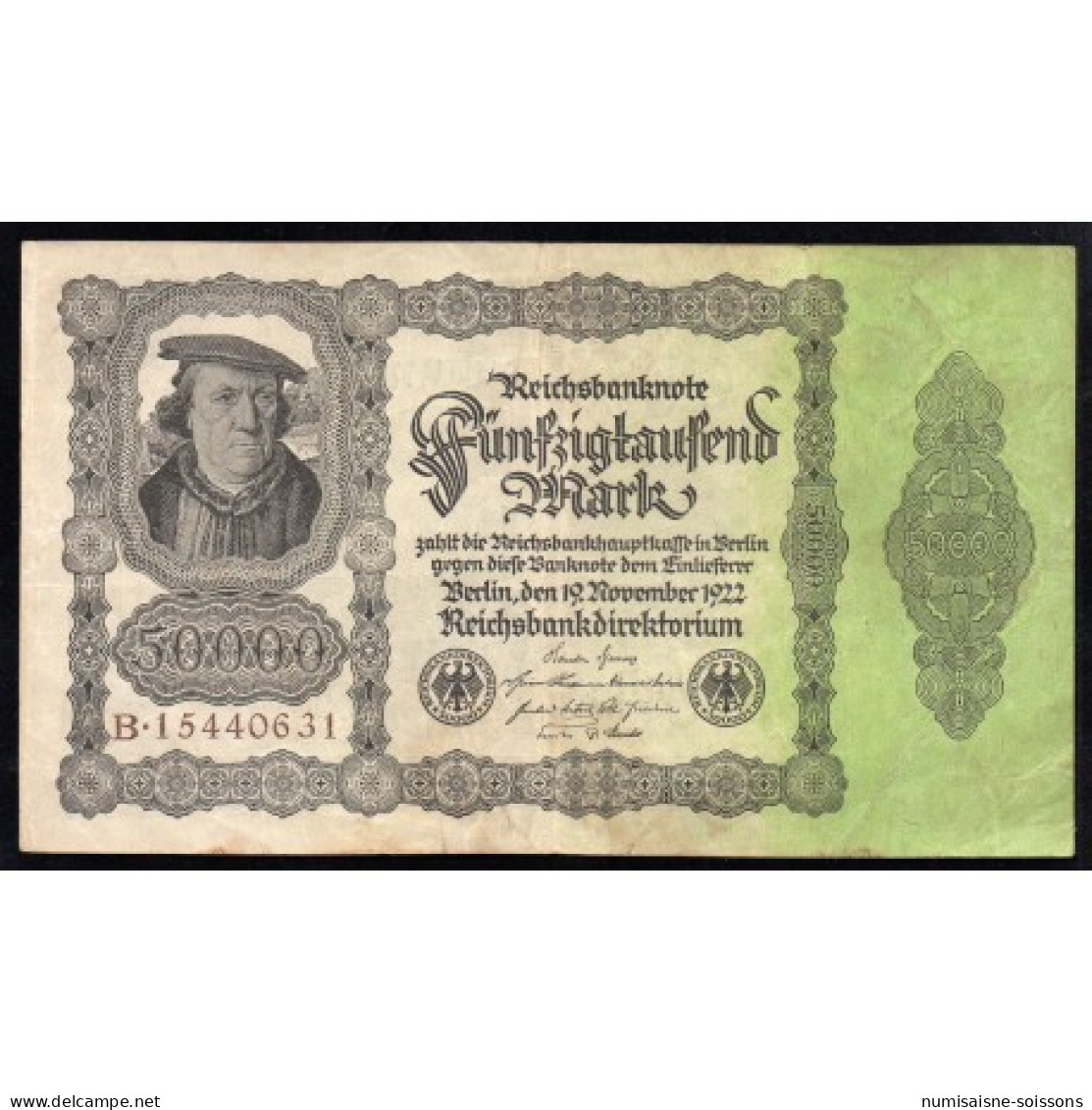 ALLEMAGNE - PICK 79 - 50 000 MARK - 19/11/1922 - TTB - Other & Unclassified