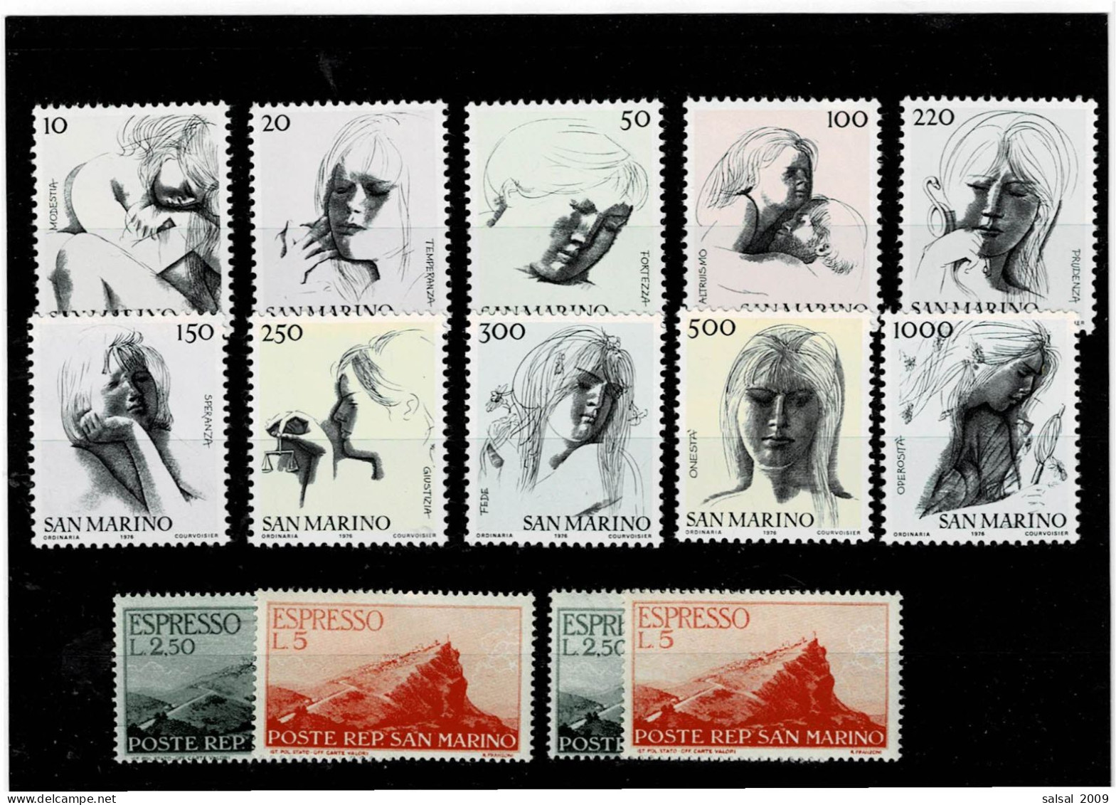 SAN MARINO ,Espressi+Virtu Civili ,serie Complete MNH ,ottima Qualita - Unused Stamps