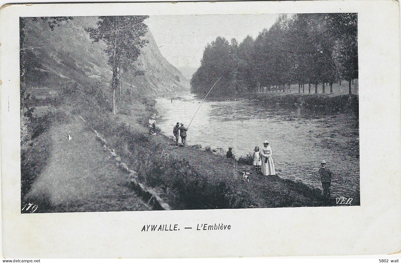 AYWAILLE : L'Amblève - Pêcheurs (avant 1905) - Aywaille