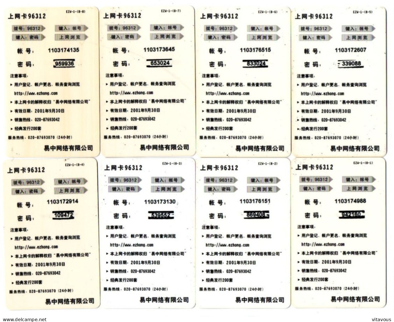 Panda Animal   Puzzle 6 Télécartes Chine Phonecard (P 72) - Chine
