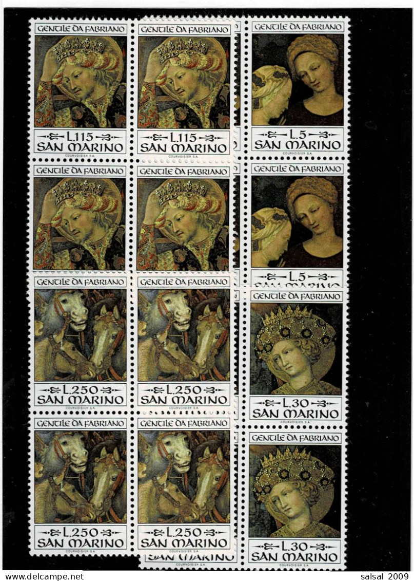 SAN MARINO ,"Natale" ,serie Completa MNH In Quartina ,qualita Ottima - Unused Stamps