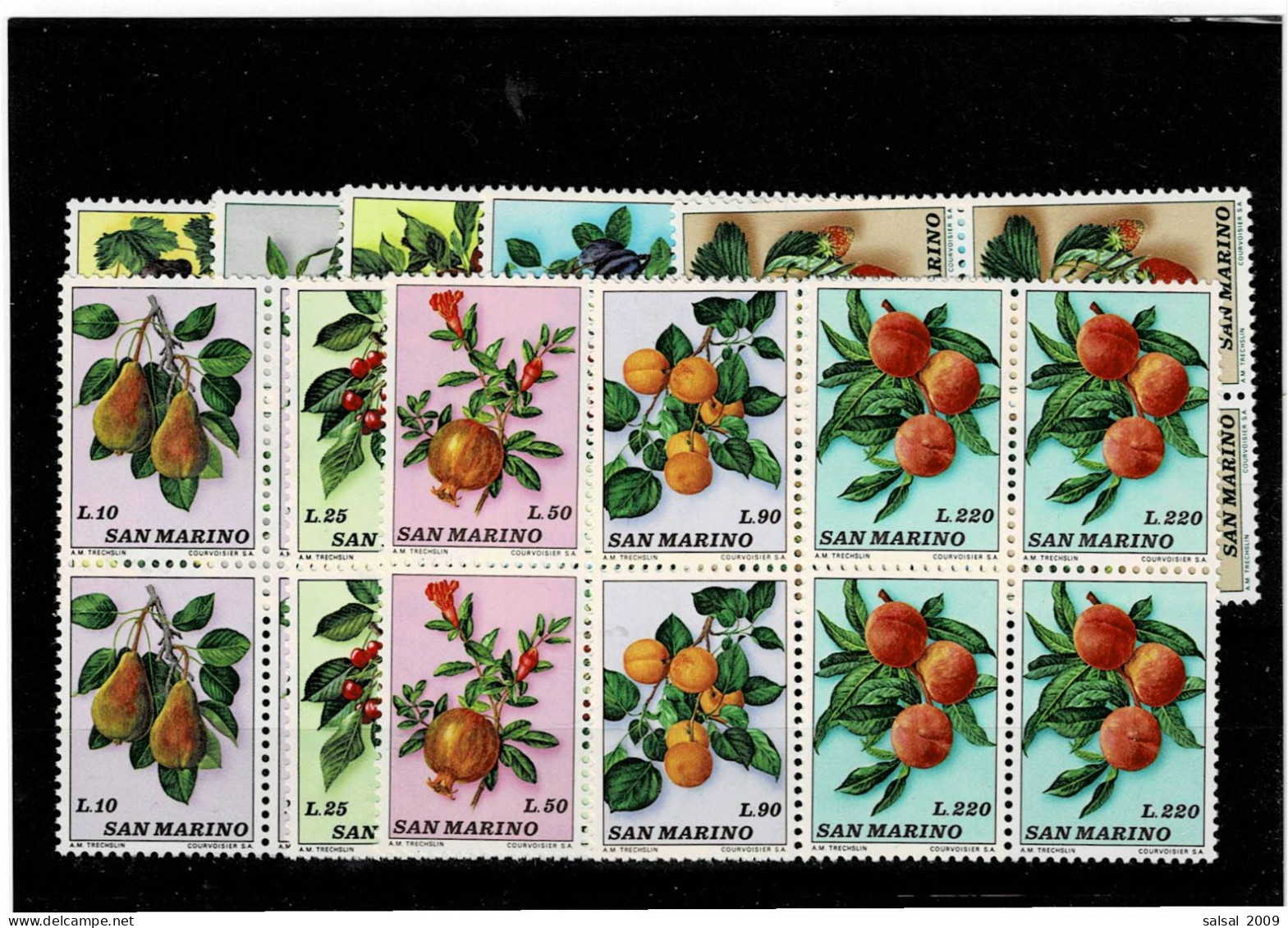 SAN MARINO ,"Frutta" ,serie Completa MNH In Quartina ,qualita Ottima - Unused Stamps