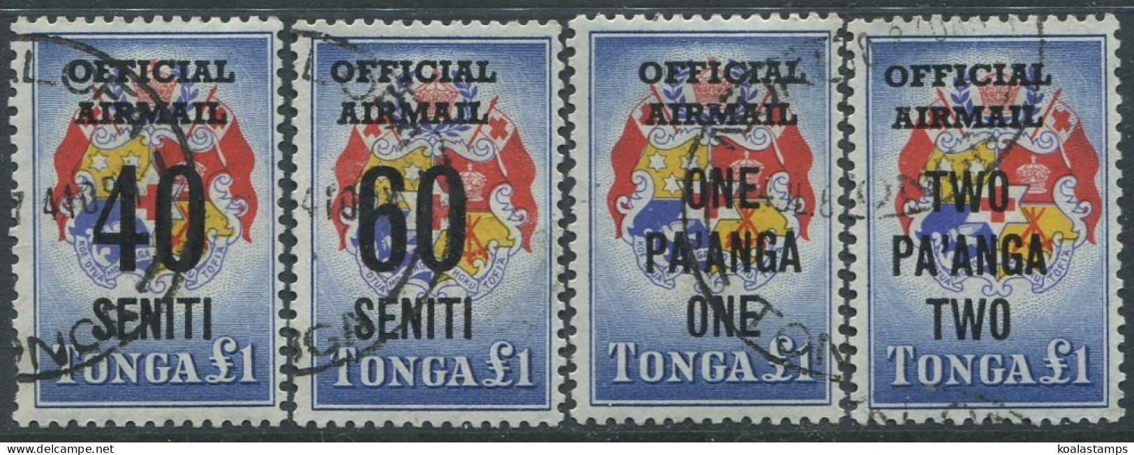 Tonga Official 1967 SGO22-O25 Coat Of Arms Overprints Set FU - Tonga (1970-...)