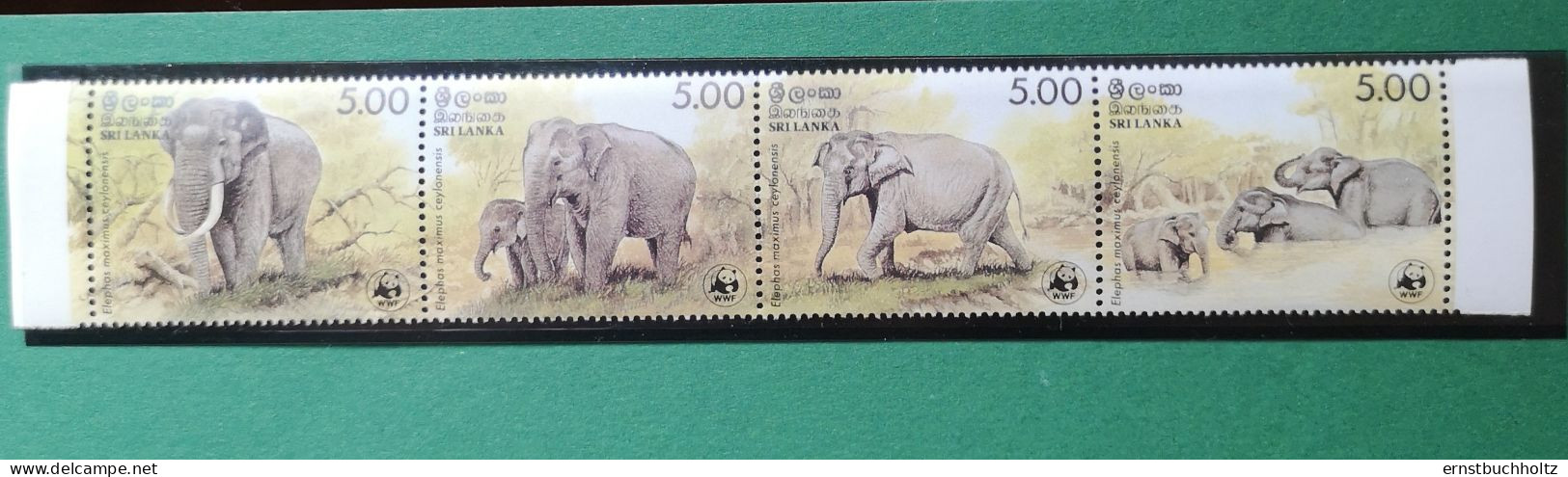 Sri Lanka 1986 WWF Elefant ZD Mi 753/56** - Sri Lanka (Ceylon) (1948-...)
