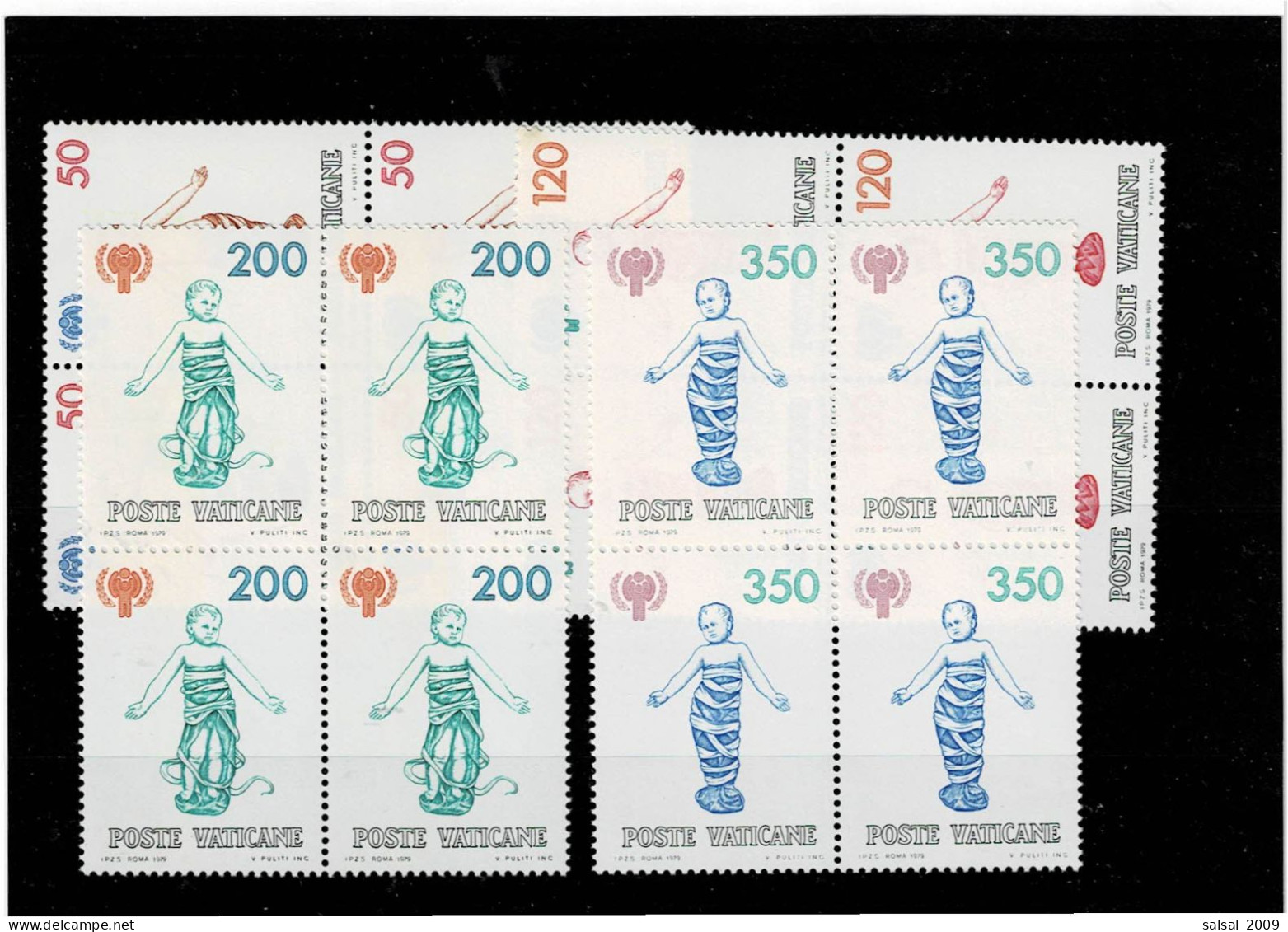VATICANO ,"Anno Del Fanciullo" ,serie Completa MNH In Quartina ,qualita Ottima - Unused Stamps