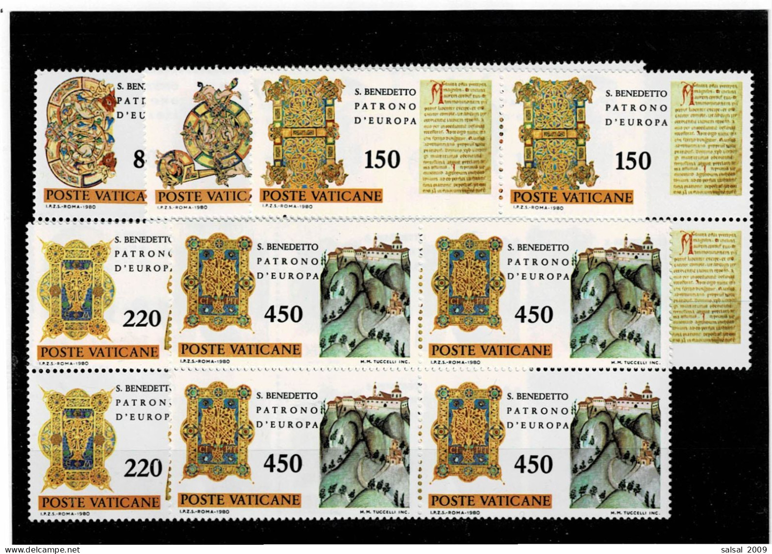 VATICANO ,"San Benedetto" ,serie Completa MNH In Quartina ,qualita Ottima - Ongebruikt