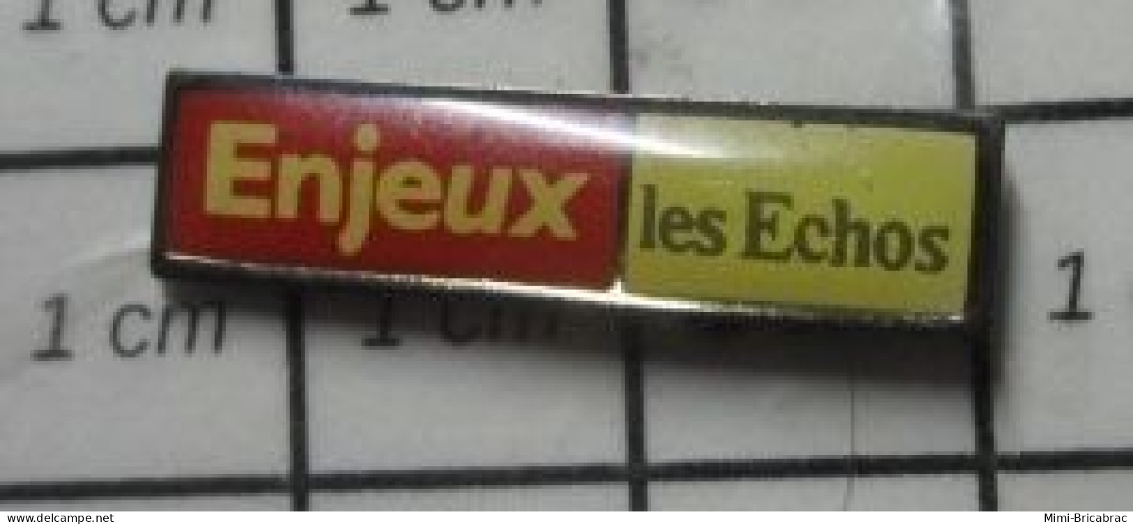 312B Pin's Pins / Beau Et Rare /  MEDIAS / JOURNAL ENJEU LES ECHOS LE QUOTIDIEN DE L'ECONOMIE "libérale" - Médias