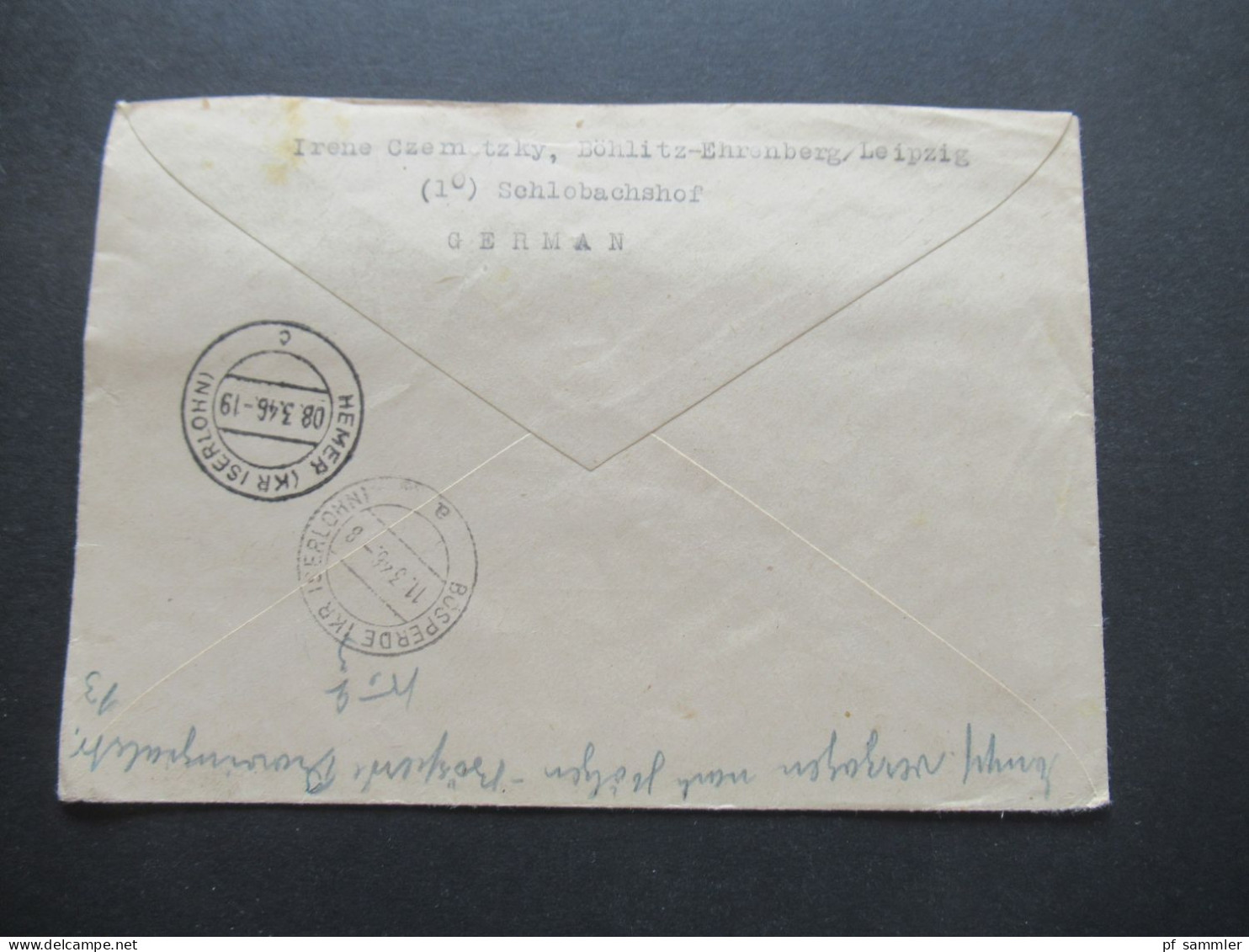 SBZ 1946 West Sachsen MiF Einschreiben Böhlitz Ehrenberg - Hemer Und Weitergeleitet Nach Bösperde Mit Stempel Rückseitig - Storia Postale