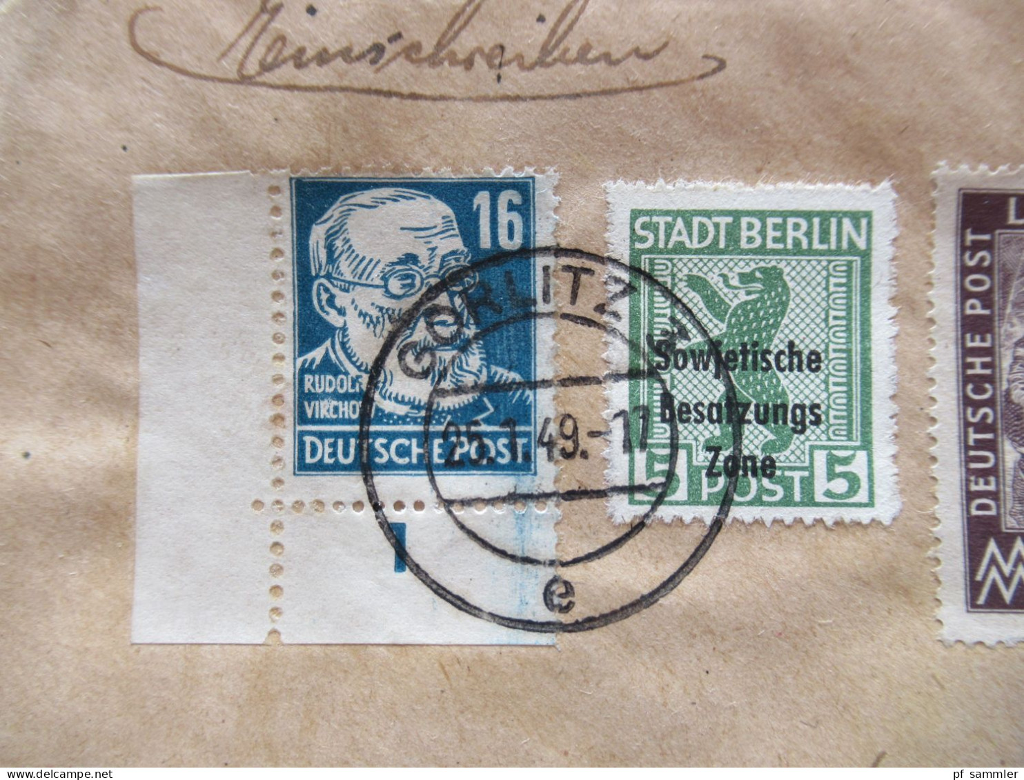 SBZ 1949 MiF 4er Ausgaben Z.B. Köpfe Nr.216 Eckrand Unten Links Einschreiben Görlitz 3 - Menden Kreis Iserlohn - Lettres & Documents