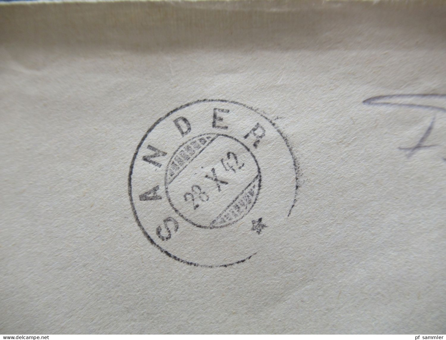 Norwegen 1942 Feldpost 2.WK Stempel Sander - Stettin Reserve Lazarett IV Hermann Göring Schule Zensurbeleg / OKW Zensur - Cartas & Documentos