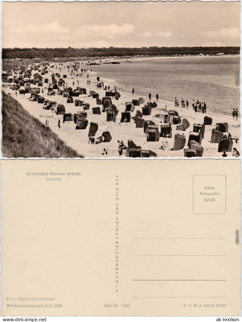 Prerow Strand  Foto Ansichtskarte  Fischland Darß  1959 - Seebad Prerow