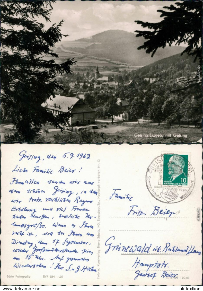 Ansichtskarte Geising-Altenberg (Erzgebirge) Panorama-Ansicht 1963 - Geising