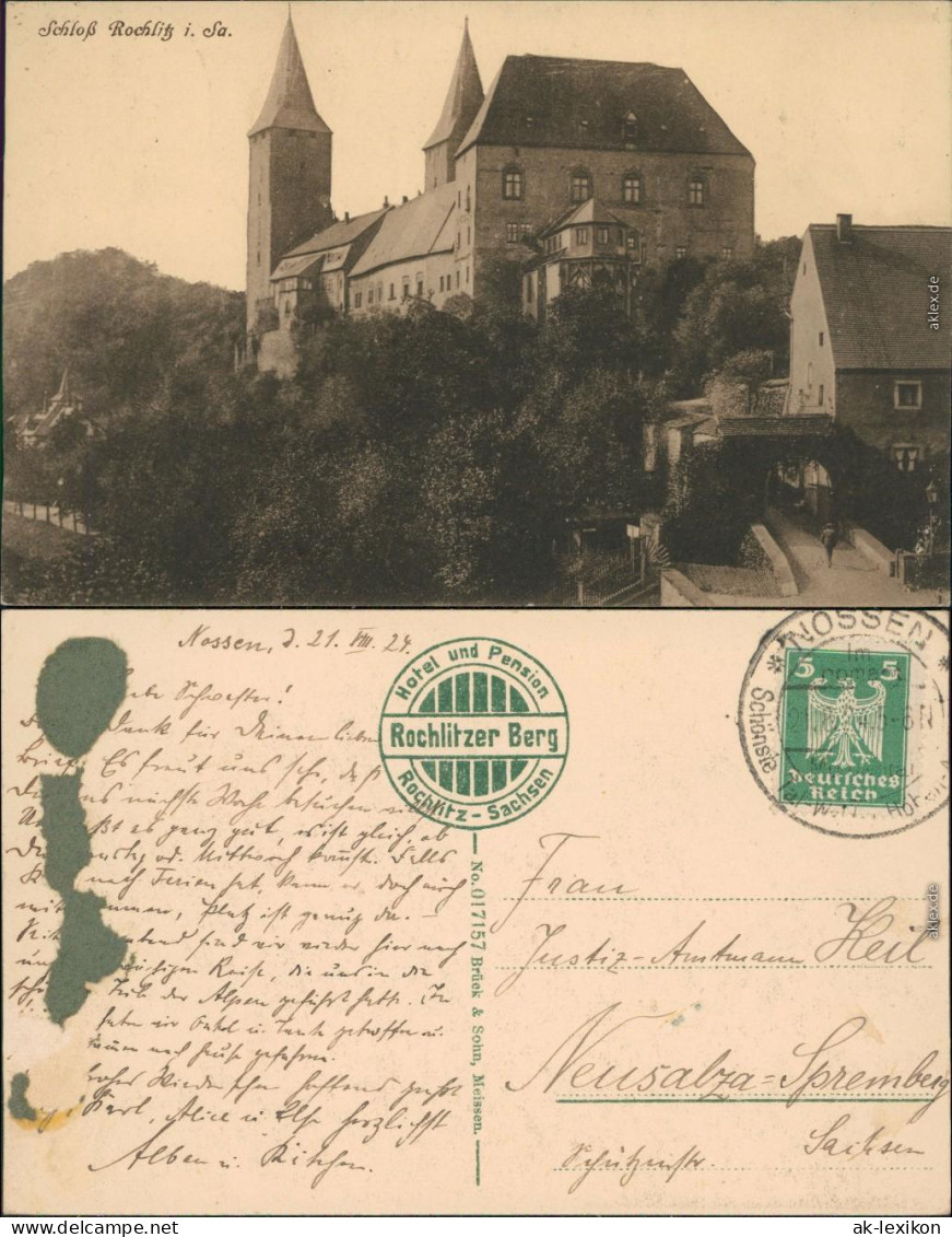 Ansichtskarte Rochlitz Schloss 1924 - Rochlitz