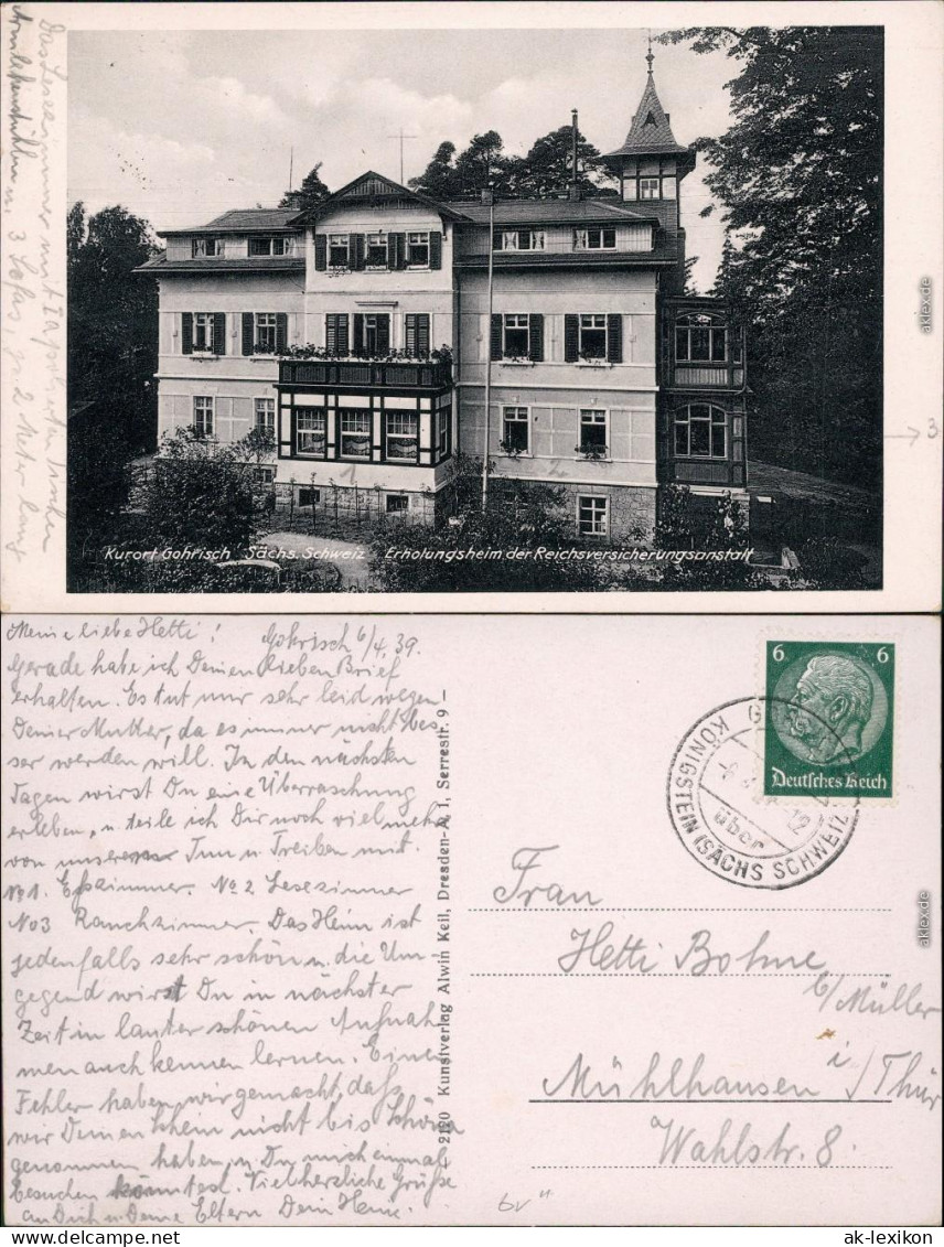 Gohrisch (Sächs. Schweiz) Erholungsheim Der   B Bad Schandau 1939 - Gohrisch