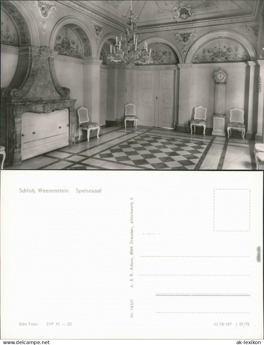 Ansichtskarte Weesenstein (Müglitz) Schloss Weesenstein - Speisesaal 1977 - Weesenstein A. D. Mueglitz