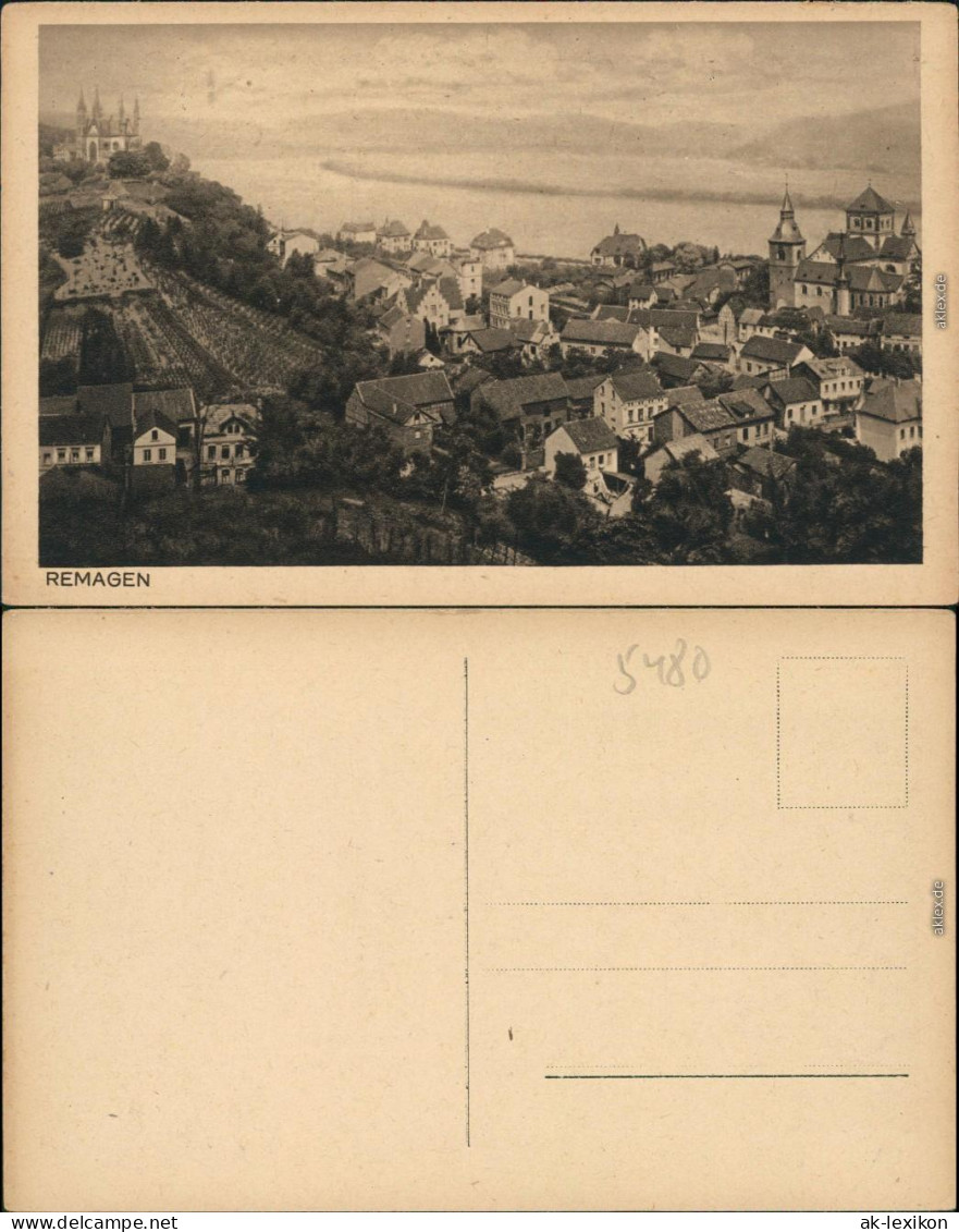 Ansichtskarte Remagen Panorama-Ansicht Mit Kirche, Schloss, See, Berge 1920 - Remagen