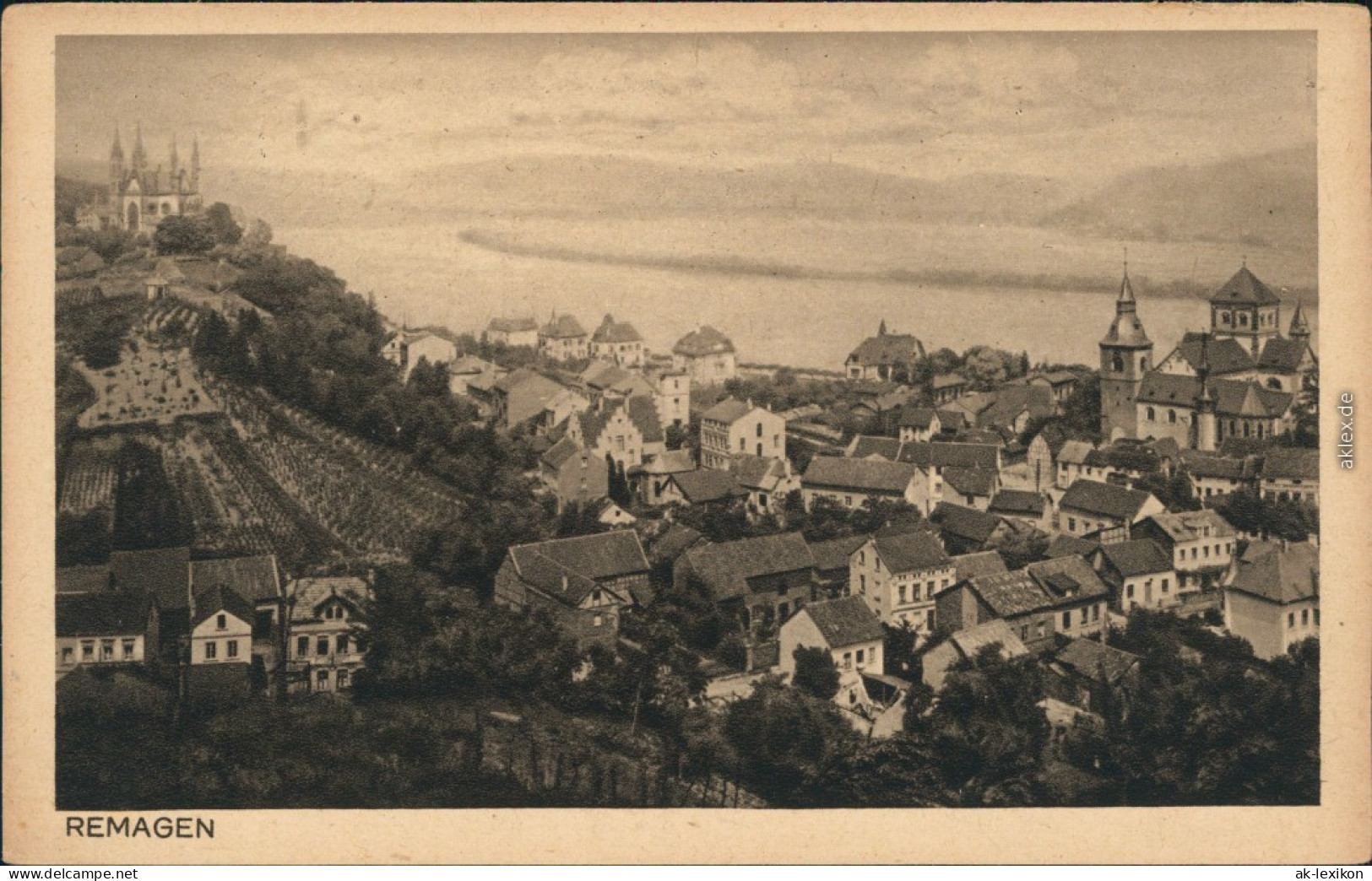 Ansichtskarte Remagen Panorama-Ansicht Mit Kirche, Schloss, See, Berge 1920 - Remagen