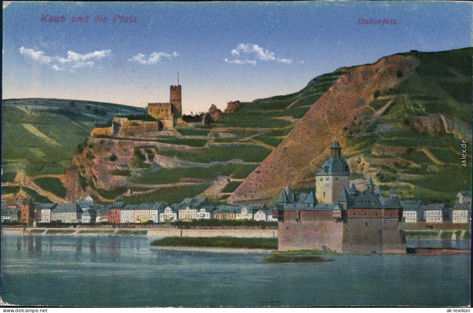 Ansichtskarte Kaub Burg Gutenfels 1916 - Kaub