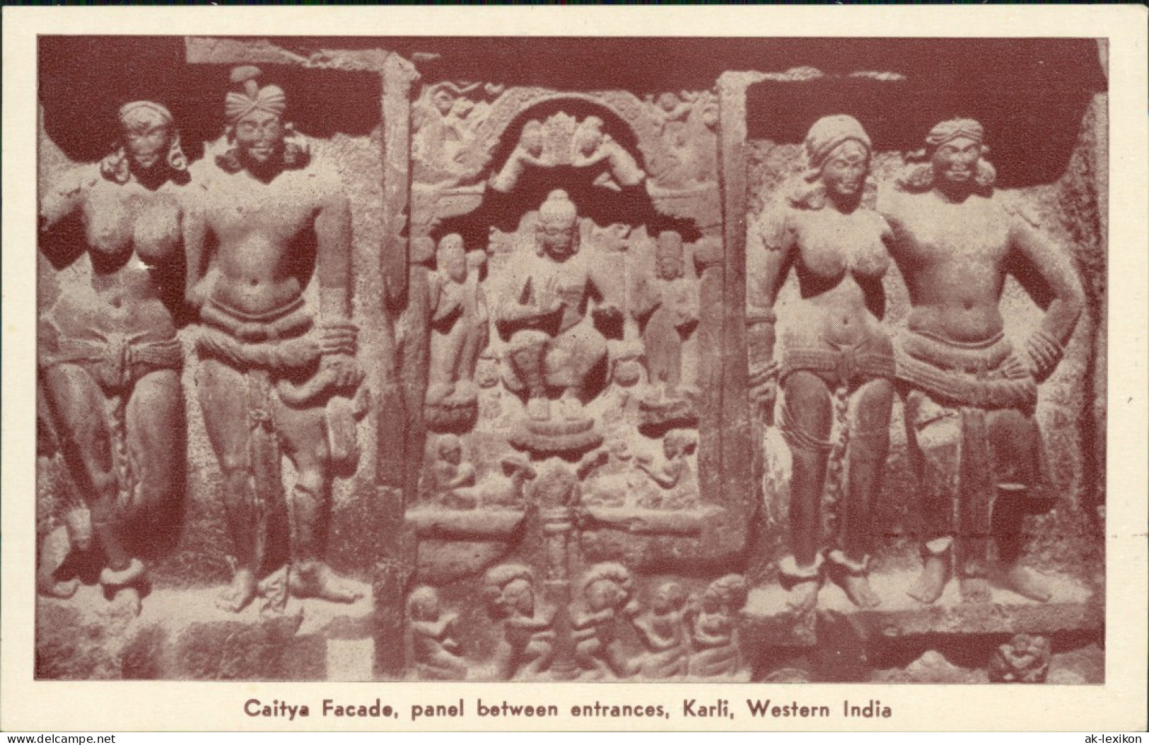 Karli कार्ली Caitya Facade, Panel Beween Entrances/Nude/Nackt Relief 1965 - India