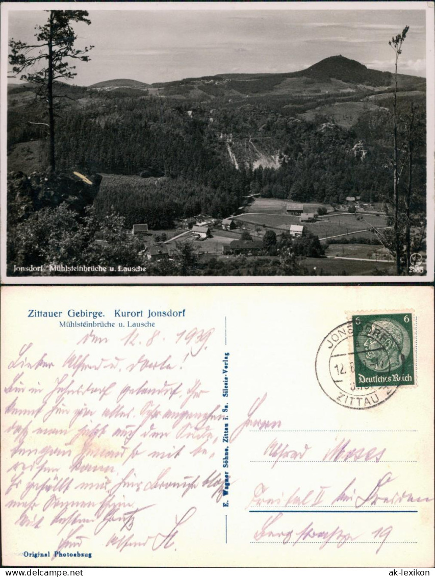 Ansichtskarte Jonsdorf Mühlensteinbrüche U. Lausche 1939 - Jonsdorf