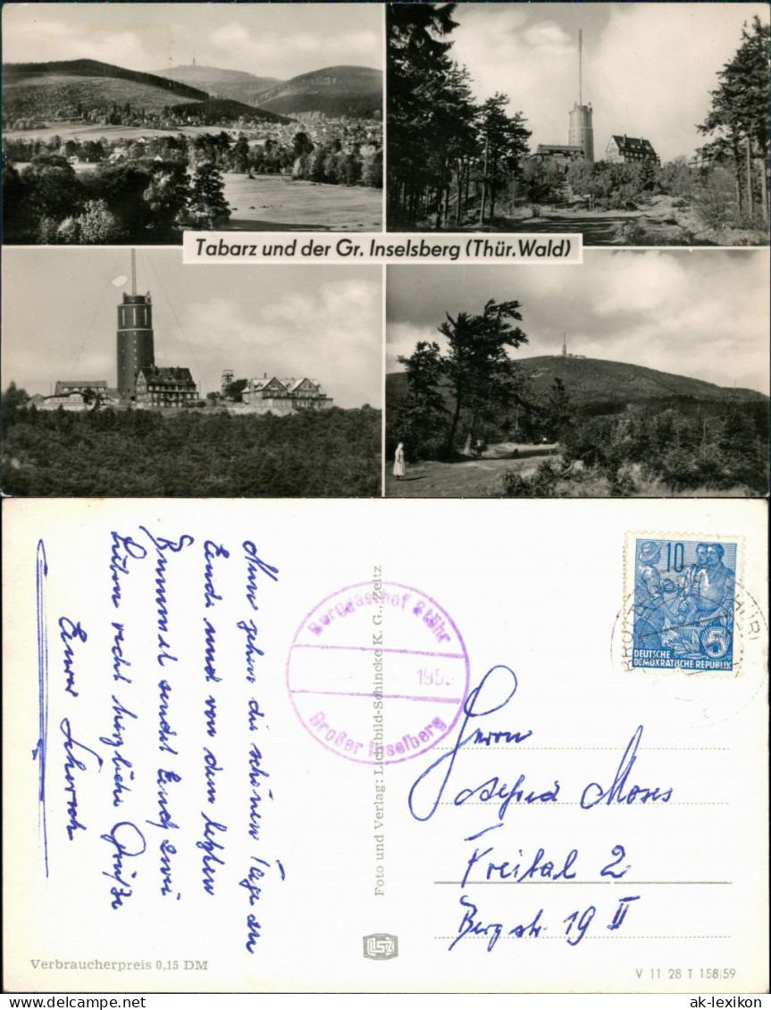 Ansichtskarte Tabarz/Thüringer Wald Blick Auf Den Ort, Großer Inselberg 1959 - Tabarz