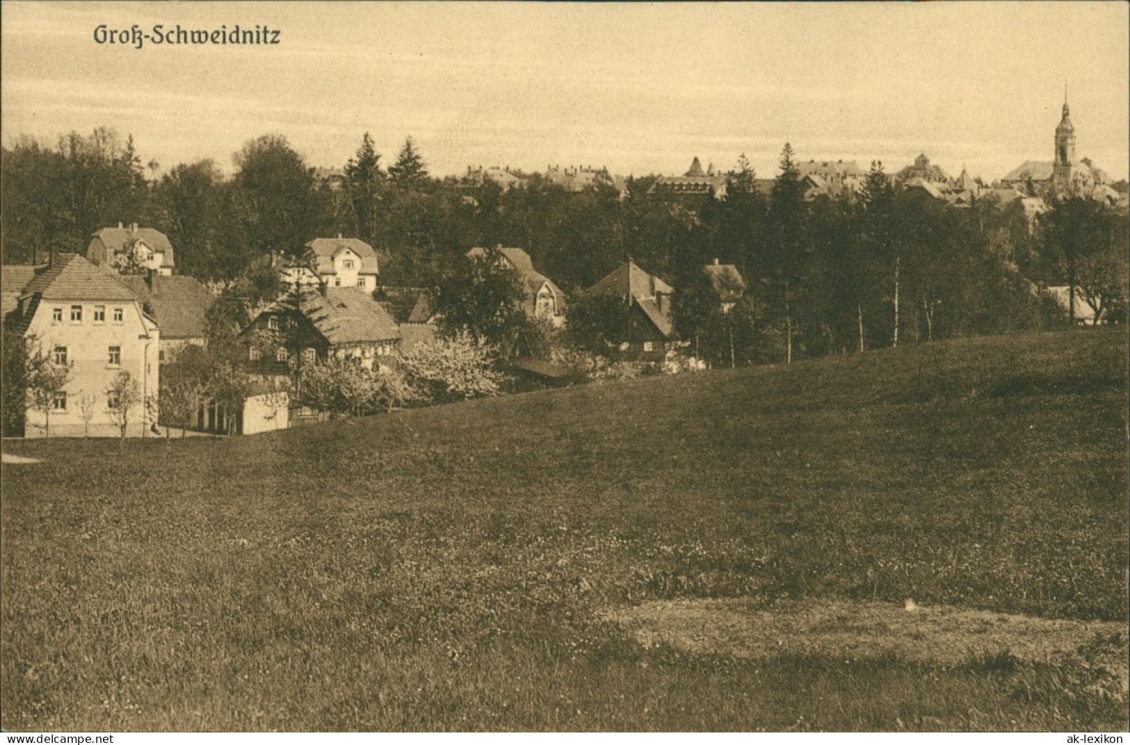 Ansichtskarte Großschweidnitz (OL) Swó&#324;ca Stadtpartie 1922  - Grossschweidnitz