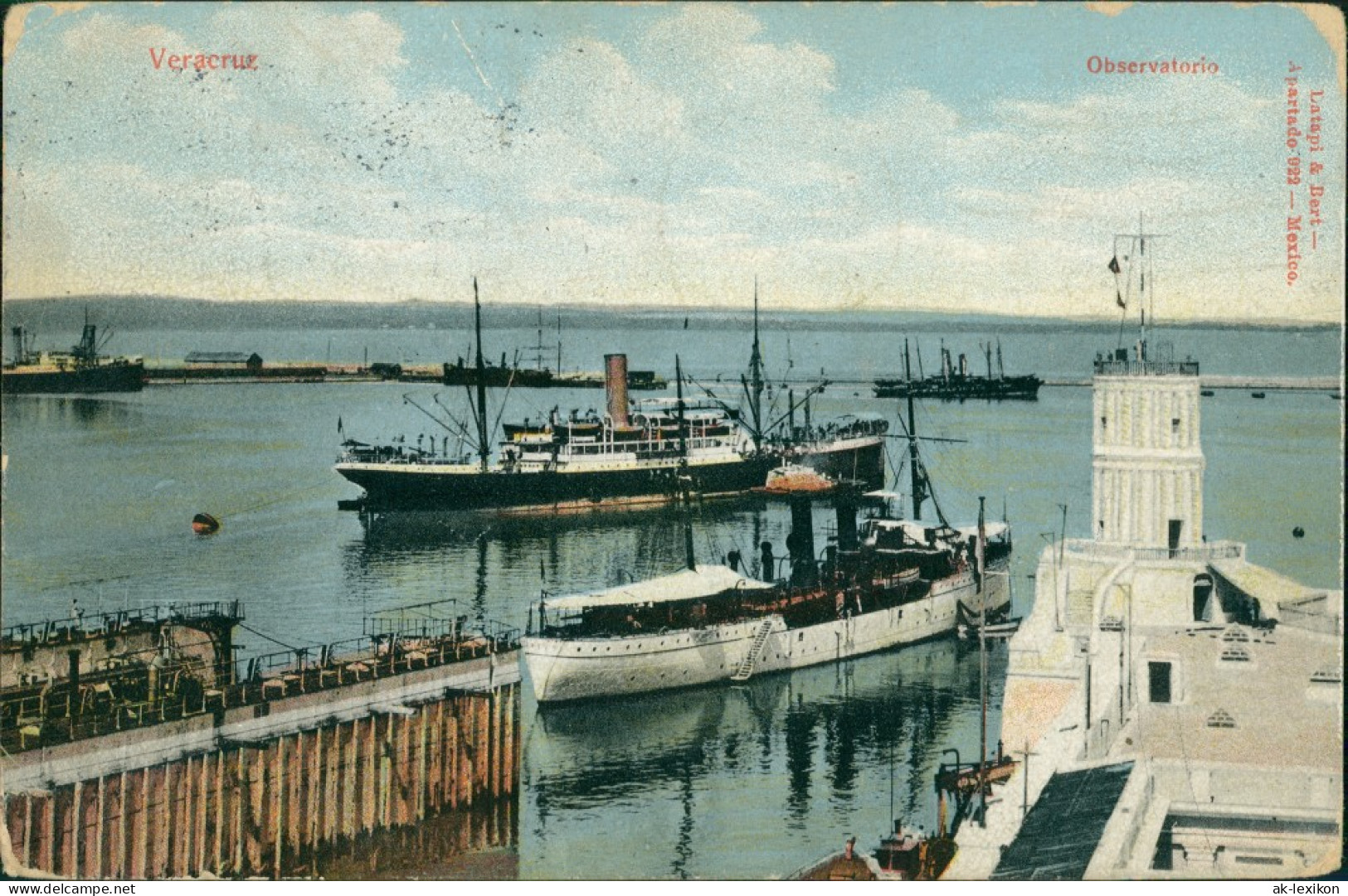 Postcard Veracruz Hafen Und Observatorium 1912  - Mexico