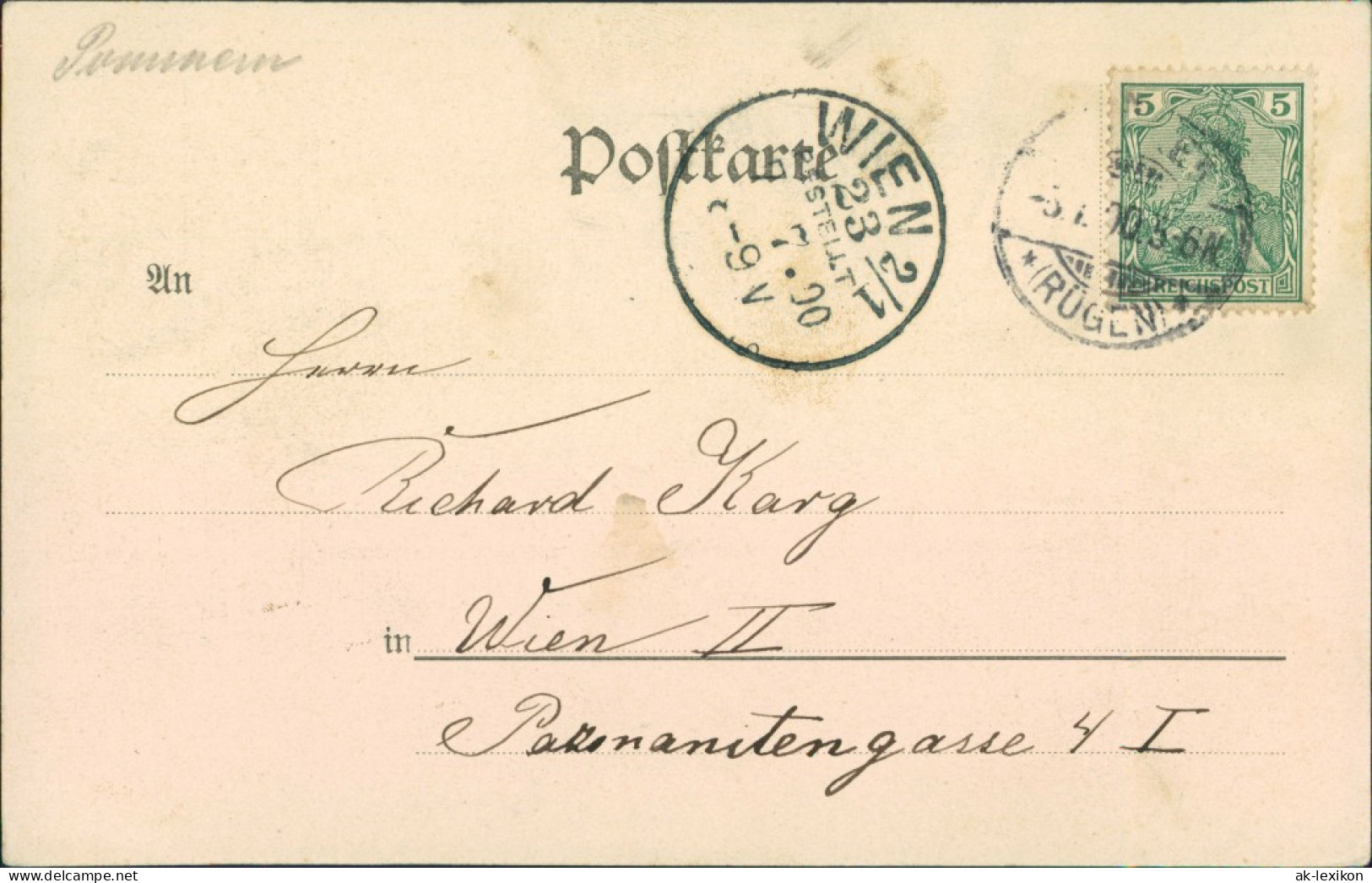 Ansichtskarte Stubbenkammer-Sassnitz Königsstuhl Rügen 1900 Stempel Nach Wien - Sassnitz