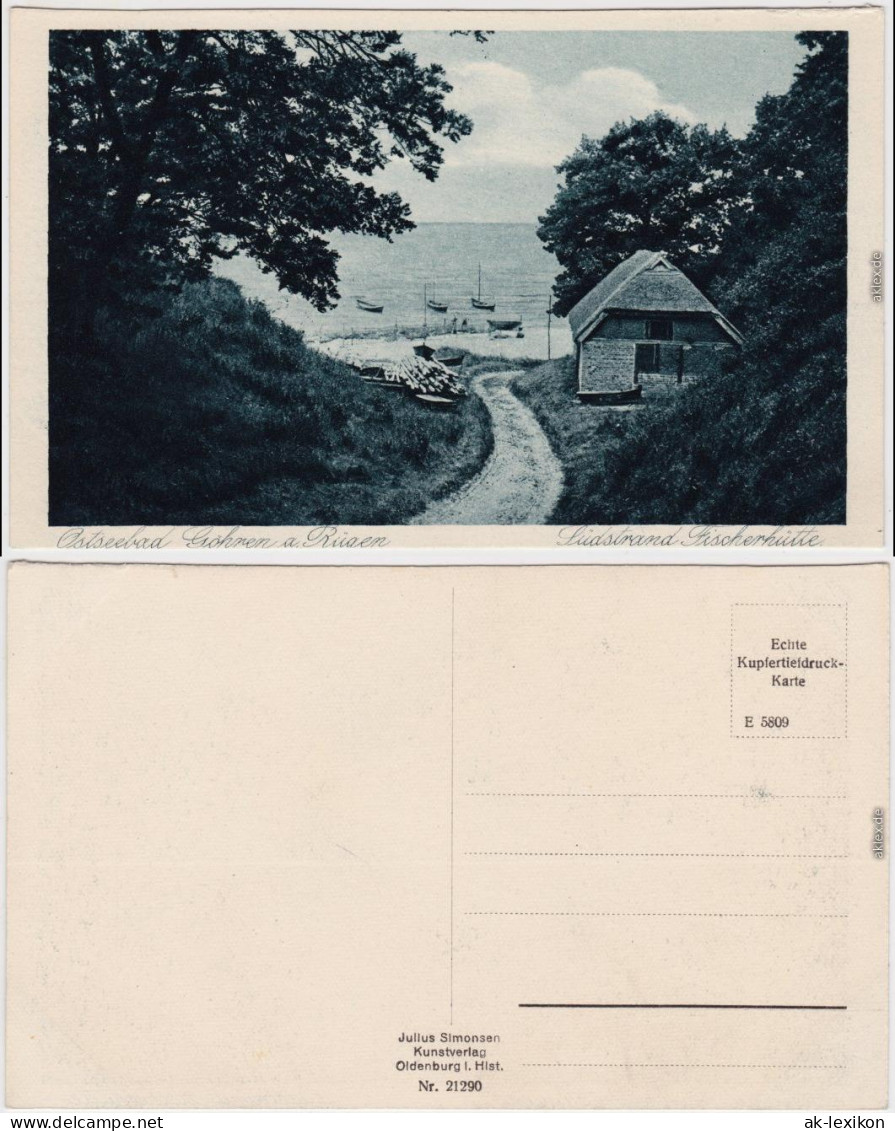 Göhren (Rügen) Südstrand  - Fischerhütte B Sassnitz Bergen 1928 - Göhren