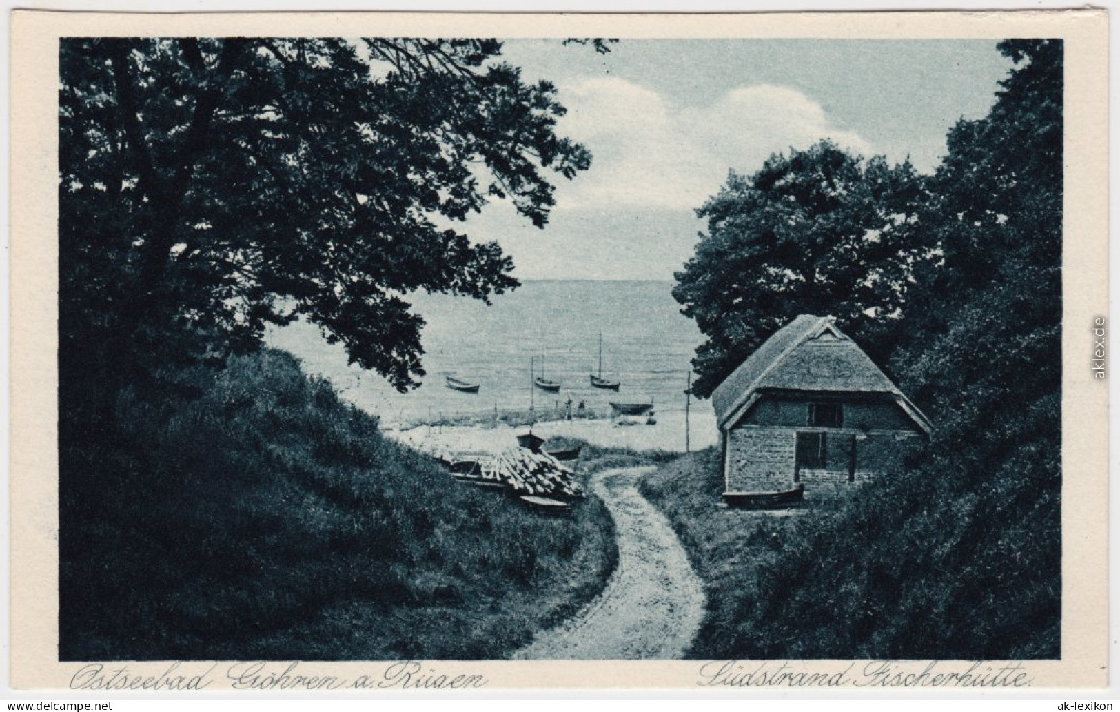 Göhren (Rügen) Südstrand  - Fischerhütte B Sassnitz Bergen 1928 - Goehren