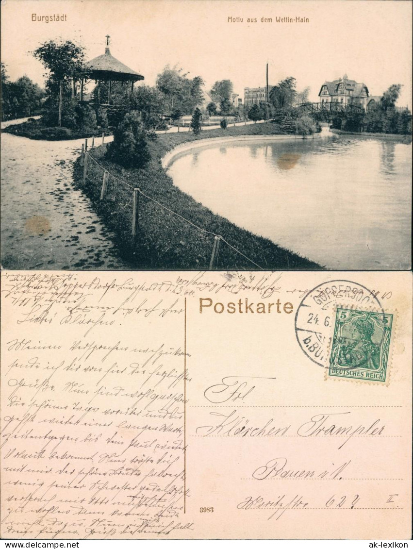 Ansichtskarte Burgstädt Motiv Aus Dem Wettin-Hain 1913  - Burgstaedt