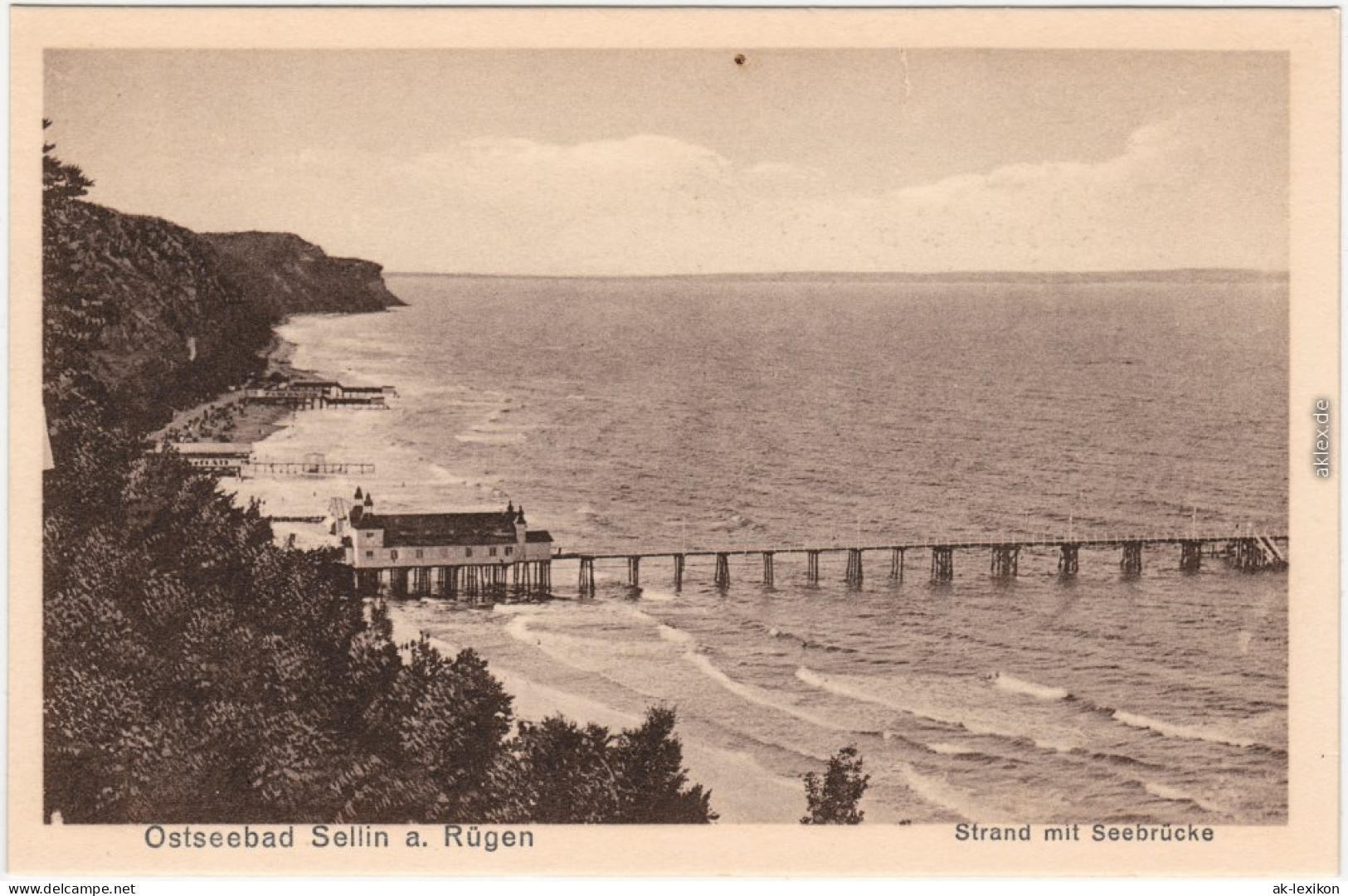 Ansichtskarte Sellin Strand Mit Seebrücke (Sellin)Mönchgut Granitz  1922 - Sellin